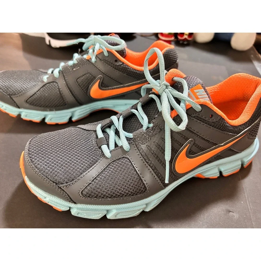 Nike‎ Women's Running Shoes Dark Gray Orange Blue Athletic Sneakers size 10